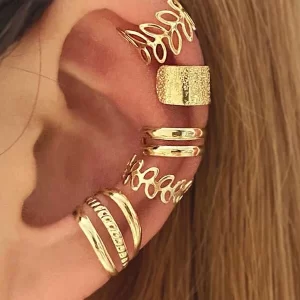 5 PEÇAS DE PIERCING DOURADOS